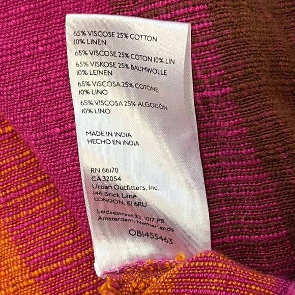 Urban Outfitters Martina Linen Low-Rise Trouser Pant Purple and Orange Size 0 - Picture 10 of 10